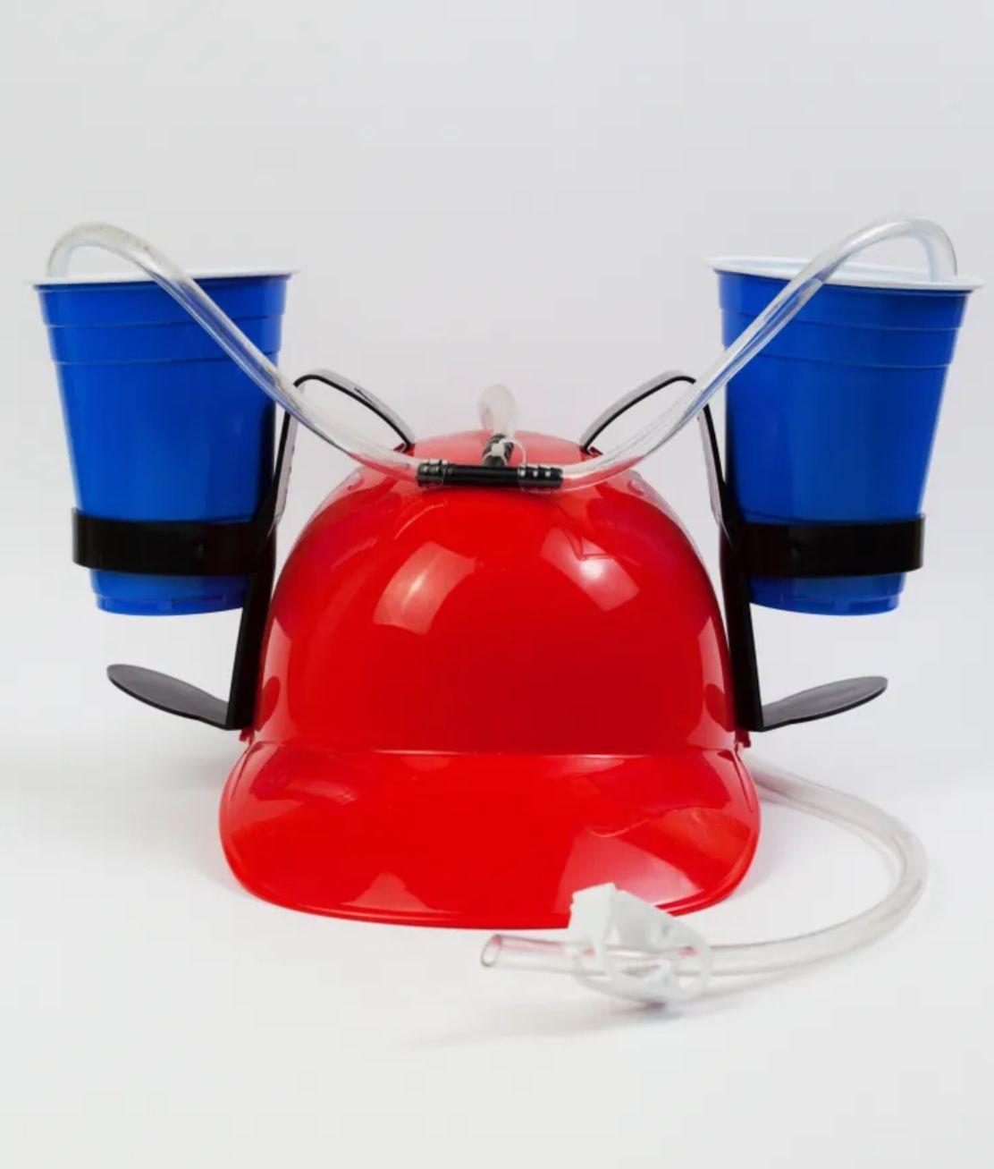 Red beer helmet